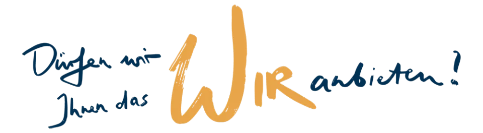 Dürfen wir Ihnen das Wir anbieten? Schriftzug | MLP Mediziner